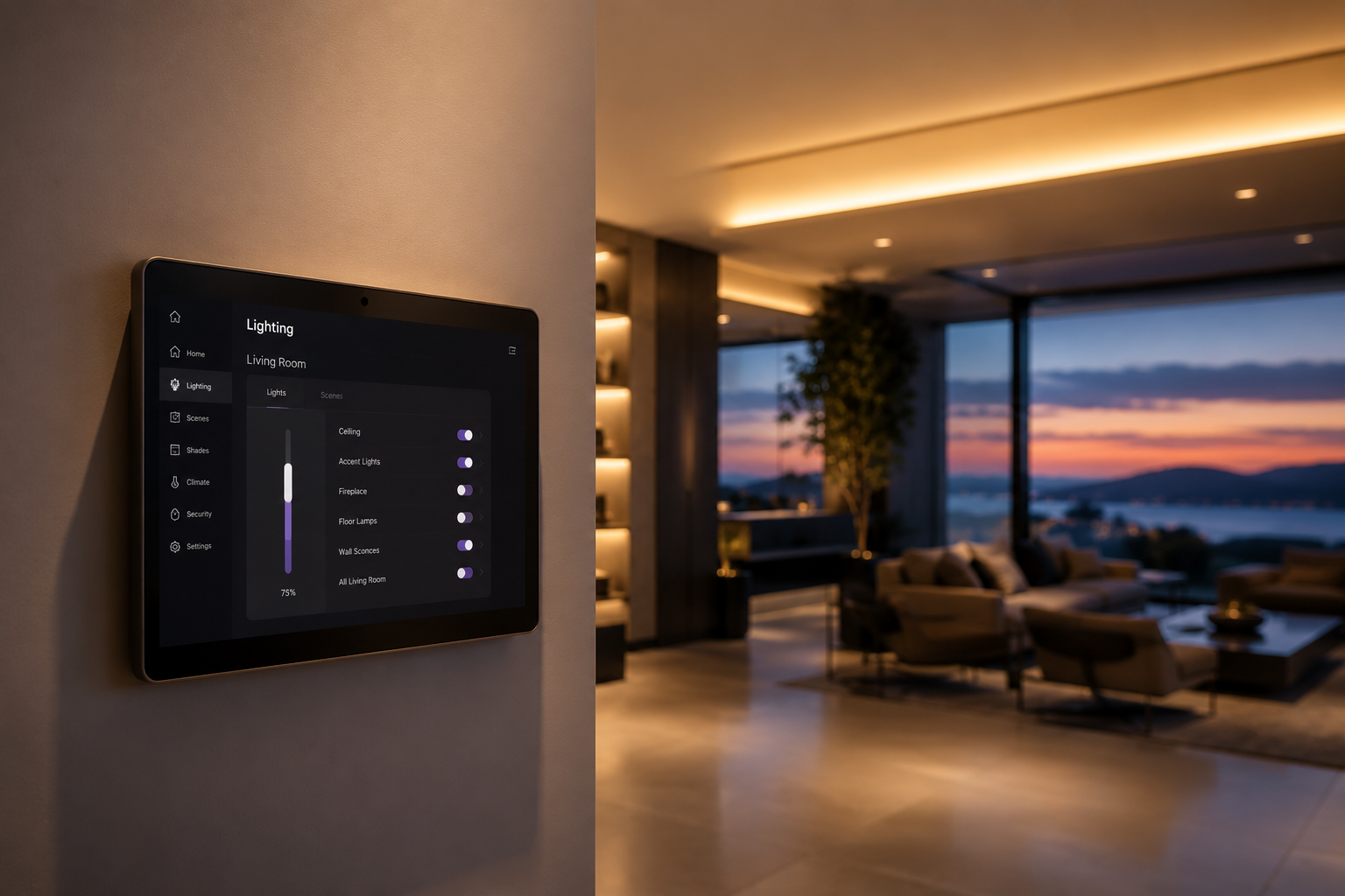 Smart home control panel and lighting system